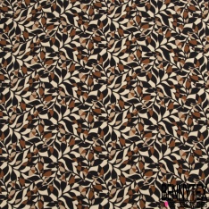 Fibranne viscose imprimé mosaïque noir orchidée beige taupe