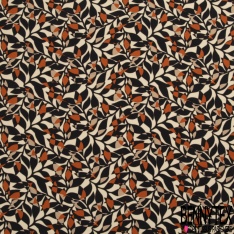 Fibranne viscose imprimé mosaïque noir camel beige sable