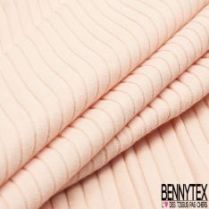 Jersey coton côtelé bi-stretch bébé uni écru