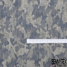 Jacquard coton polyester motif géométrique losange blanc discret noir marine lurex argent