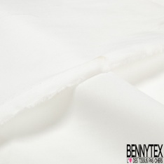 Coupon 3m Popeline coton élasthanne uni blanc cassé