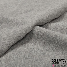 Jersey coton élasthanne uni gris moyen chiné