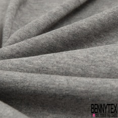 Jersey coton élasthanne uni gris moyen chiné