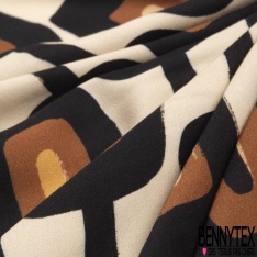 Fibranne viscose pashmina imprimé petite tâche léopard noir fond rouille