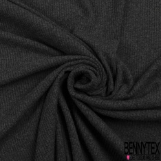 Maille côtelée 2x5 viscose fine sang de taureau chiné noir