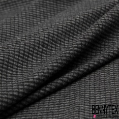 Maille côtelée 4x2 viscose noir blanc chiné