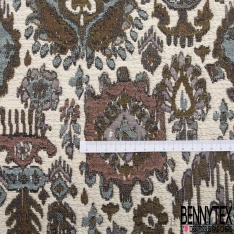 Jacquard coton polyester motif rayure fantaisie géométrique lurex or