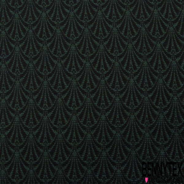Jacquard coton polyester natté imprimé doucet sapin noir