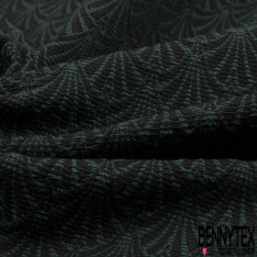 Jacquard coton polyester natté imprimé doucet sapin noir