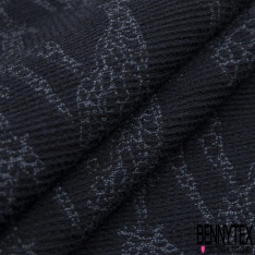 Jacquard coton polyester imprimé tropical camaïeu de rose lurex or