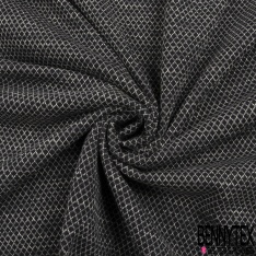 Milano jacquard viscose motif floral ton sur ton noir