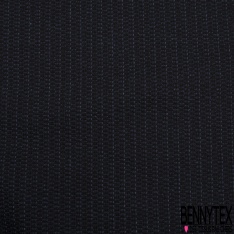 Maille gaufrée motif indigo fond noir