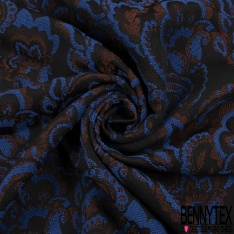 Jacquard coton polyester motif quadrillage fantaisie chiné noir blanc cassé