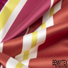 Satin d'ameublement coton polyester semi rigide uni aurore rouge