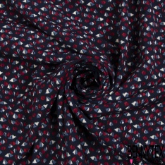 Coupon 3 m Microfibre impression bulles fond navy