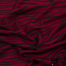 Coupon 3 m Microfibre impression zébrure striée rouge noir