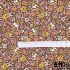 Coupon 3m mousseline krinkle imprimé floral cachemire fond marine fine rayure verticale lurex or