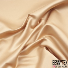 Satin polyester lourd uni chocolat au lait