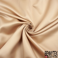 Satin polyester lourd uni chocolat au lait