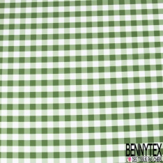 Maillot de bain polyamide élasthanne grand vichy vert d'orme blanc optique