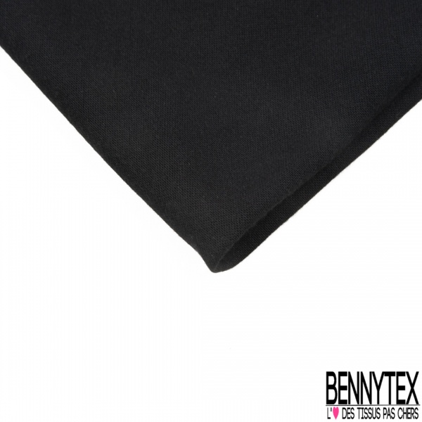 Coupon 3m Jersey viscose polyester uni fin noir