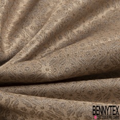 Jacquard polyester coton motif bulle ton naturel