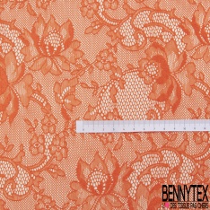 Dentelle fine fixe motif floral or clair