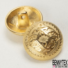 10 boutons à queue métal or bombé motif baroque