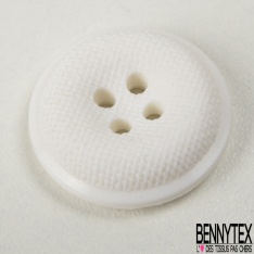 10 boutons acrylique blanc discret 4 trous