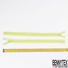 Lot de 2 zips invisibles 37 cm uni chartreuse vif