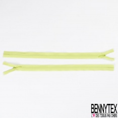 Lot de 2 zips invisibles 37 cm uni chartreuse vif