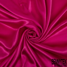 Coupon 3m satin polyester touché soie uni framboise petite laize