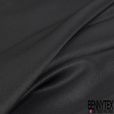 Twill de soie uni anthracite bleuté