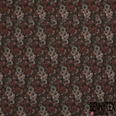 Jacquard laine polyester motif abstrait roux noir taupe