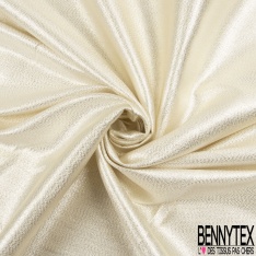 Twill de soie lamé fluide haute couture chiné blanc naturel lurex or clair