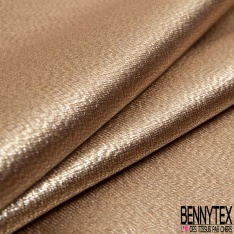 Twill de soie lamé fluide haute couture chiné blanc naturel lurex or clair