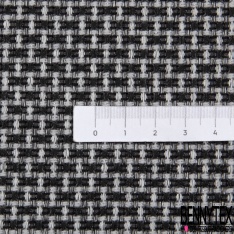 Jacquard motif abstrait géométrique blanc optique beige bleu nuit