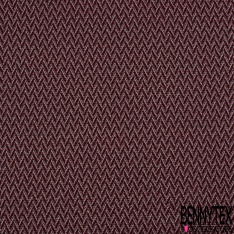 Jacquard motif chevron chiné noir blanc optique gris clair lurex noir