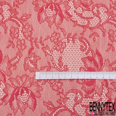 Dentelle fine fixe festonnée motif floral mandarine