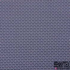 Jacquard imprimé petit motif géométrique noir lurex argent canon de fusil