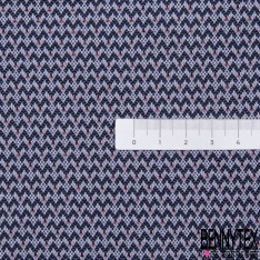 Jacquard imprimé petit motif géométrique noir lurex argent canon de fusil