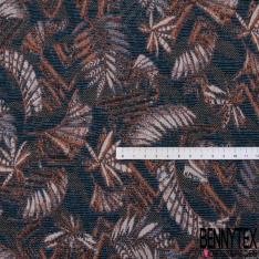 Jacquard imprimé géométrique patchwork ton ciel violine sapin cappuccino