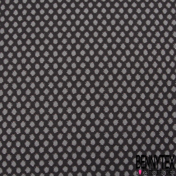 Jacquard polyester coton motif géométrique abstrait bordeaux noir lurex lie de vin