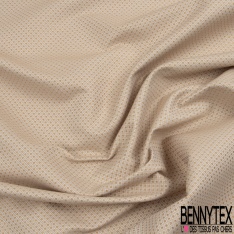 Jacquard polyester coton motif losange ocre blanc discret lurex or