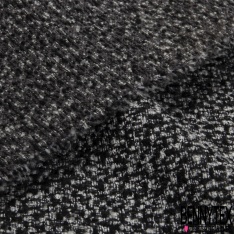 Jacquard imprimé losange géométrique lurex or noir fond blanc optique