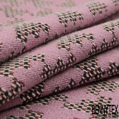 Jacquard imprimé chiné ciel bleu nuit framboise