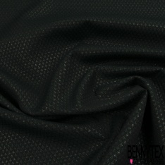 Jacquard imprimé mini losange géométrique lurex noisette noir cannelle