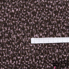 Jacquard imprimé écossais stylisé bordeaux brun orange givré blanc discret