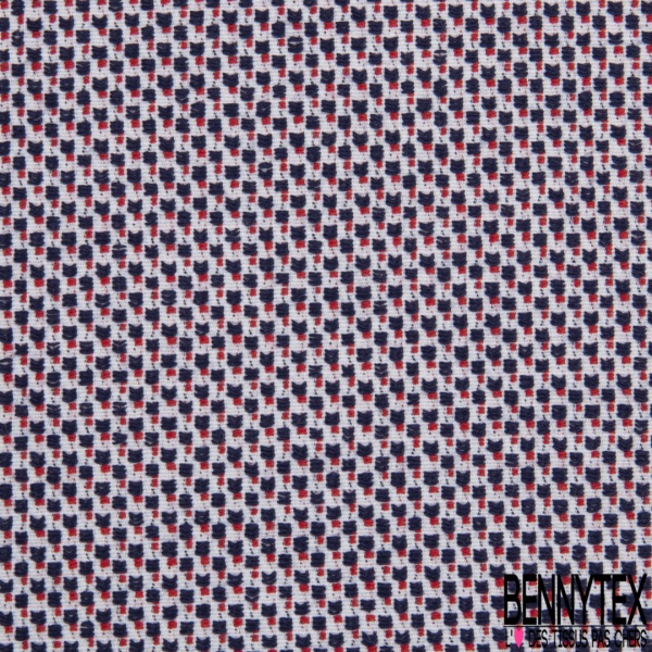 Jacquard imprimé chiné bleu très vif noir