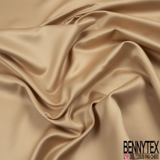 Satin polyester lourd uni beige doré